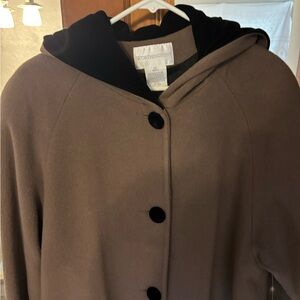 Worthington Tan Coat with Black Accents